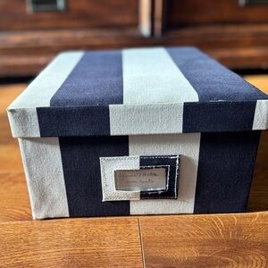 Striped blue and White Decorative Box